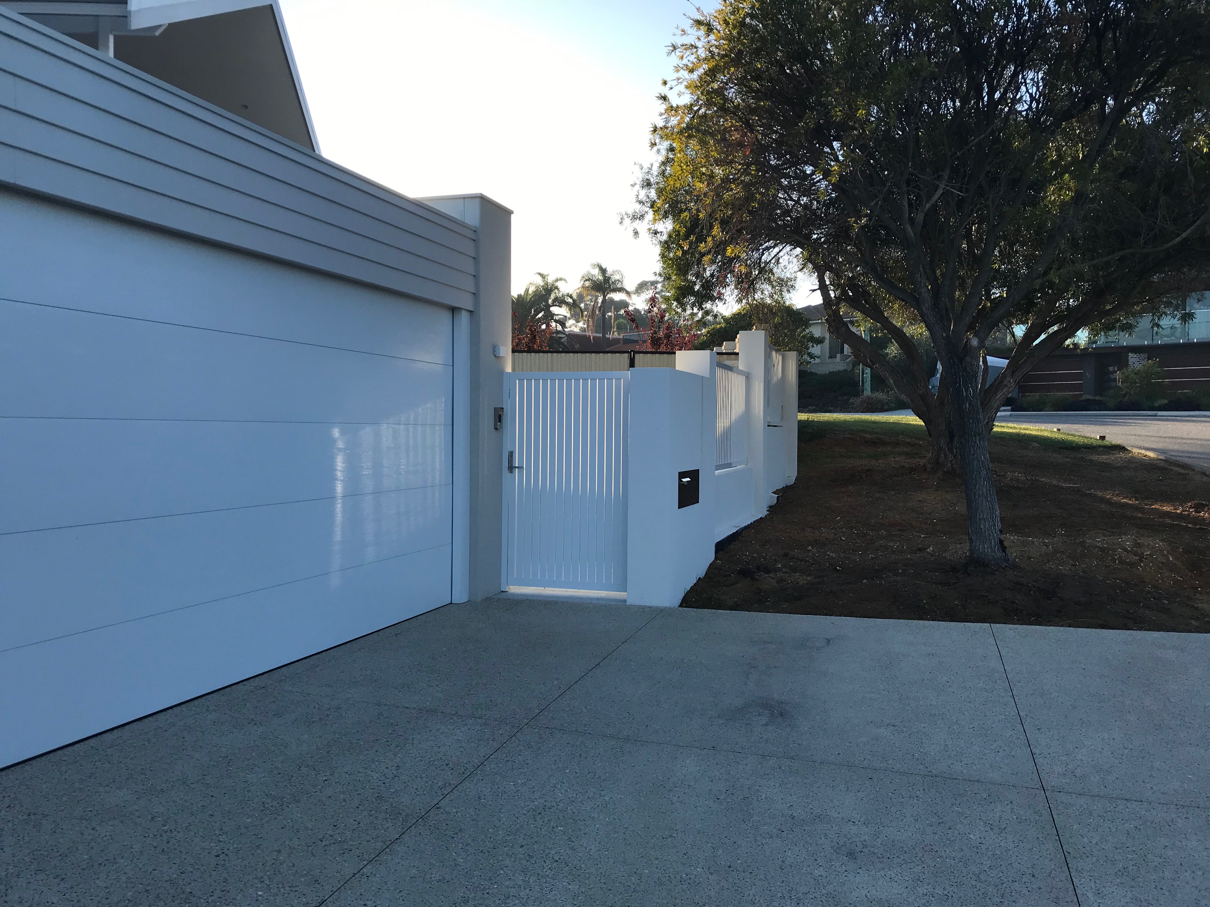 picket fence and gate - white - letterbox