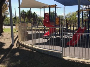 Flat top fencing - Playground Fencing - side