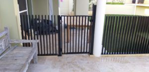 blade gate and fence - black - pool side